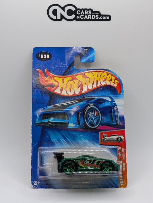 2004 Hot Wheels First Editions 38/100 Tooned Toyota MR2 Green (Card Damage)