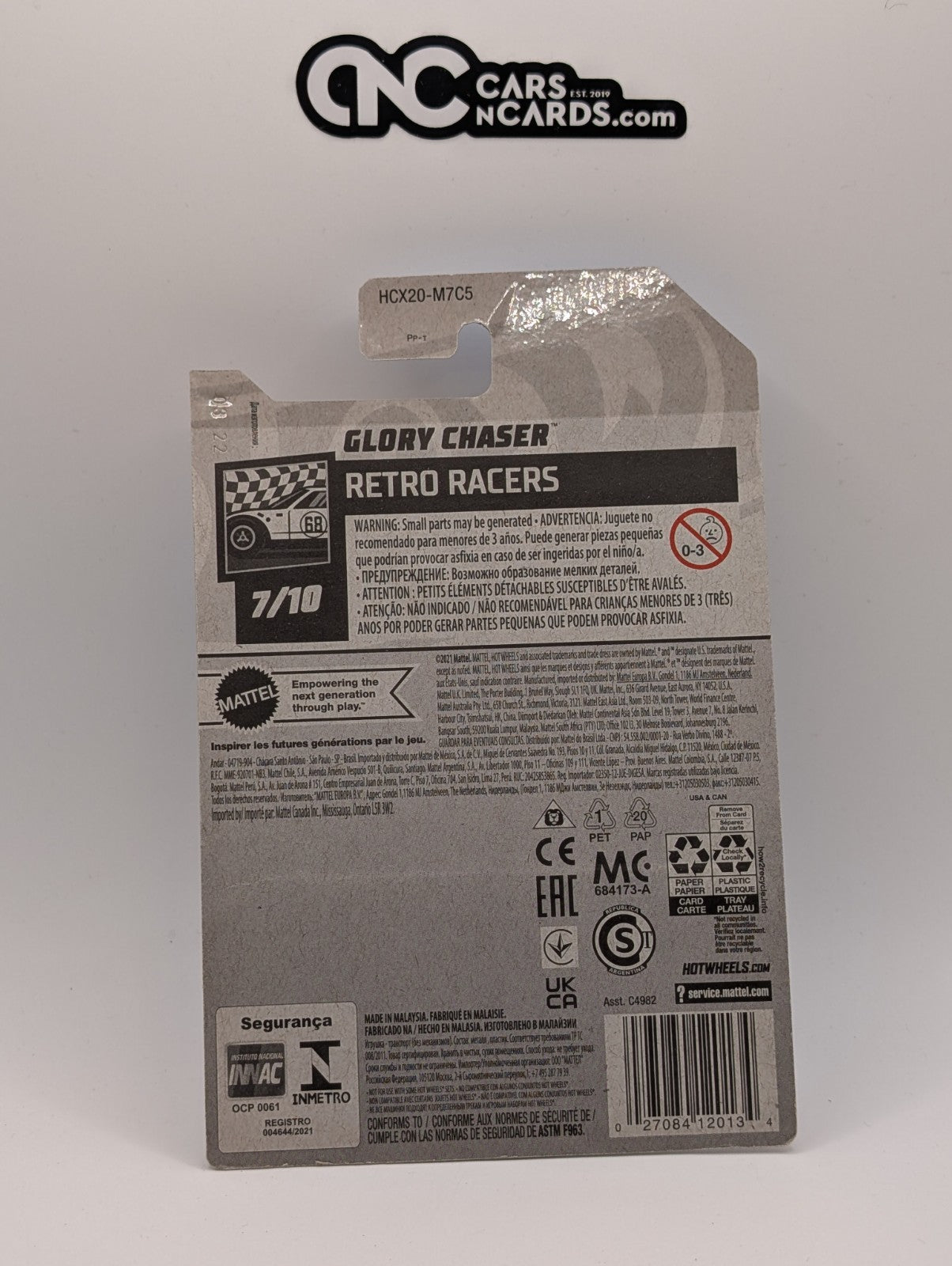 Hot Wheels Retro Racers 7/10 Glory Chaser Red 123/250 (Card Damage)