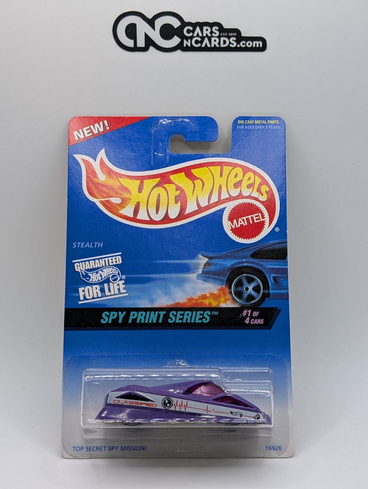 1997 Hot Wheels Spy Print 1/4 Stealth Collector #553 (Soft Corners)