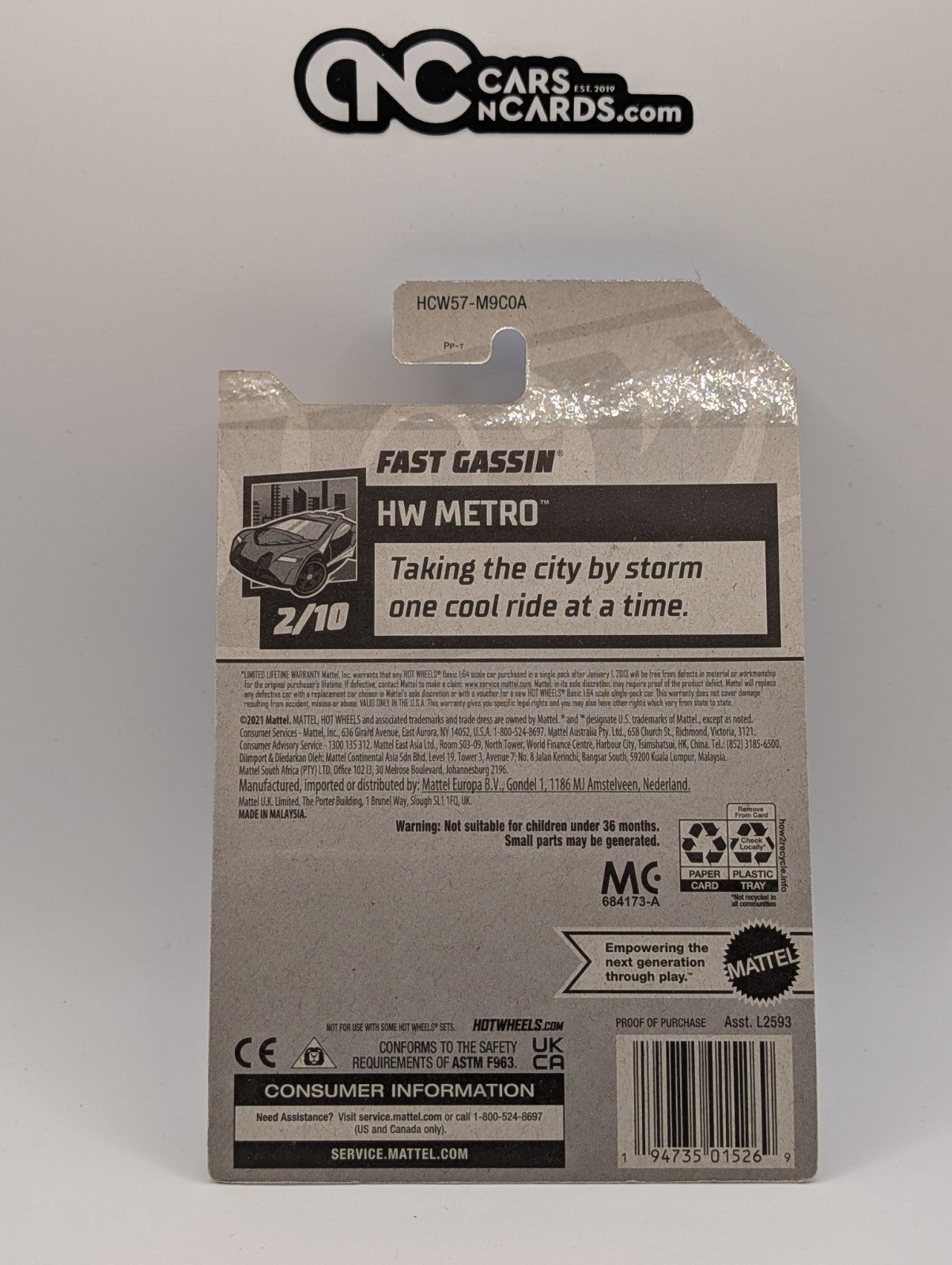 Hot Wheels HW Metro 2/10 Fast Gassin' 6/250 (Soft Corners)