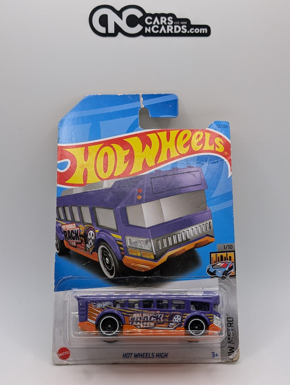 Hot Wheels HW Metro 1/10 Hot Wheels High 53/250 (Card Damage)