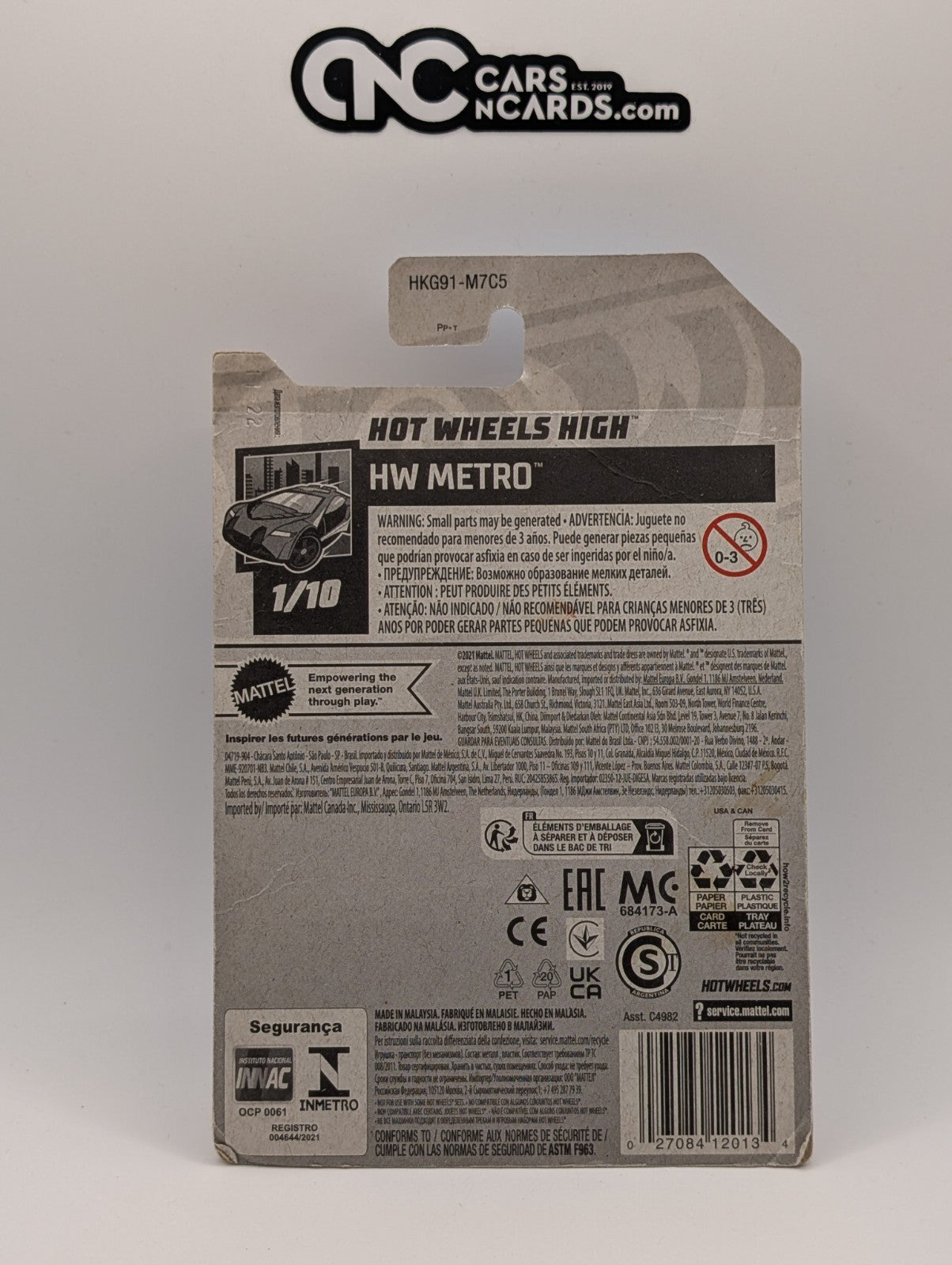 Hot Wheels HW Metro 1/10 Hot Wheels High 53/250 (Card Damage)