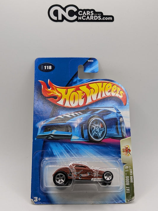 2004 Hot Wheels Tat Rods 1/5 Sooo Fast Collector #118 (Card Damage)