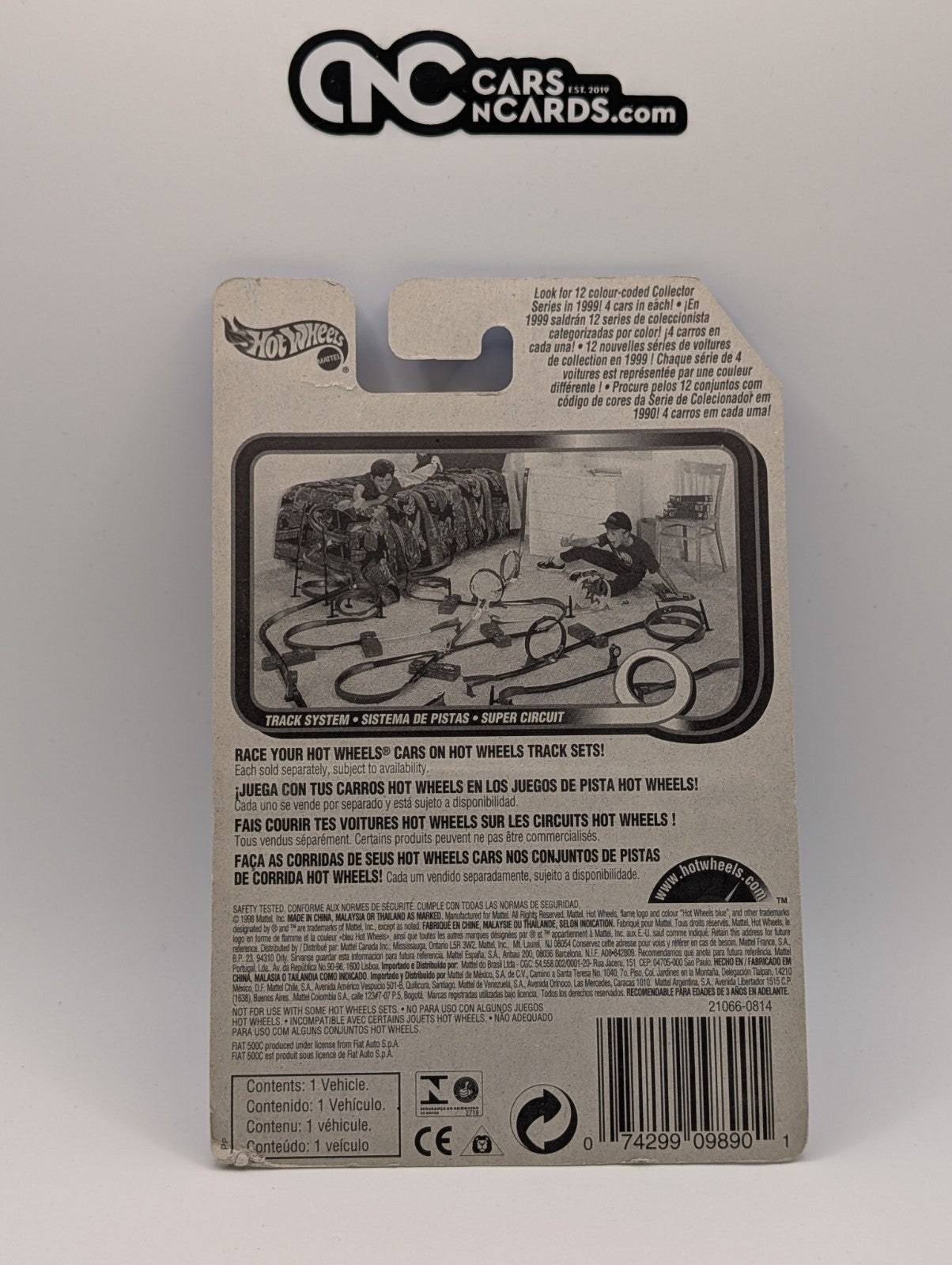 1999 Hot Wheels First Editions 11/26 Fiat 500C (Card Damage)