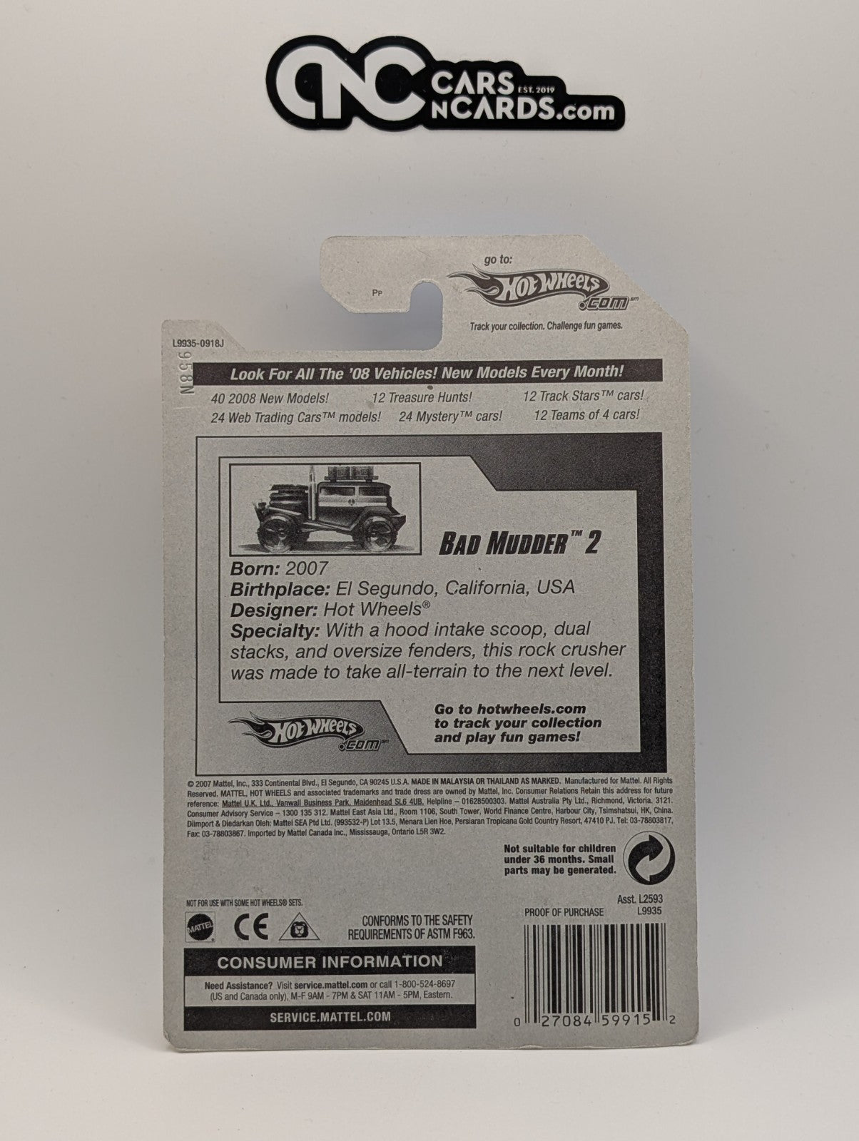 2008 Hot Wheels New Models 20/40 Bad Mudder 2 20/196 (Soft Corners)