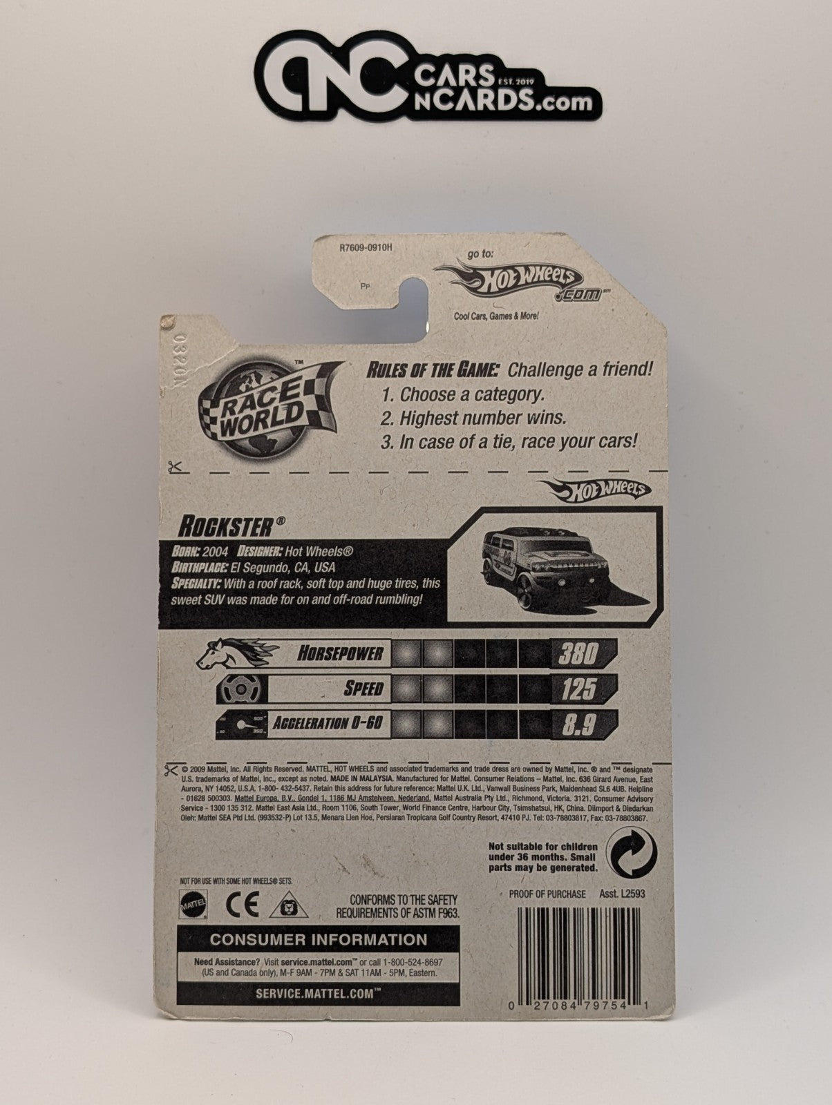 2010 Hot Wheels Race World Beach Rockster Lifeguard 180/240 (Card Damage)