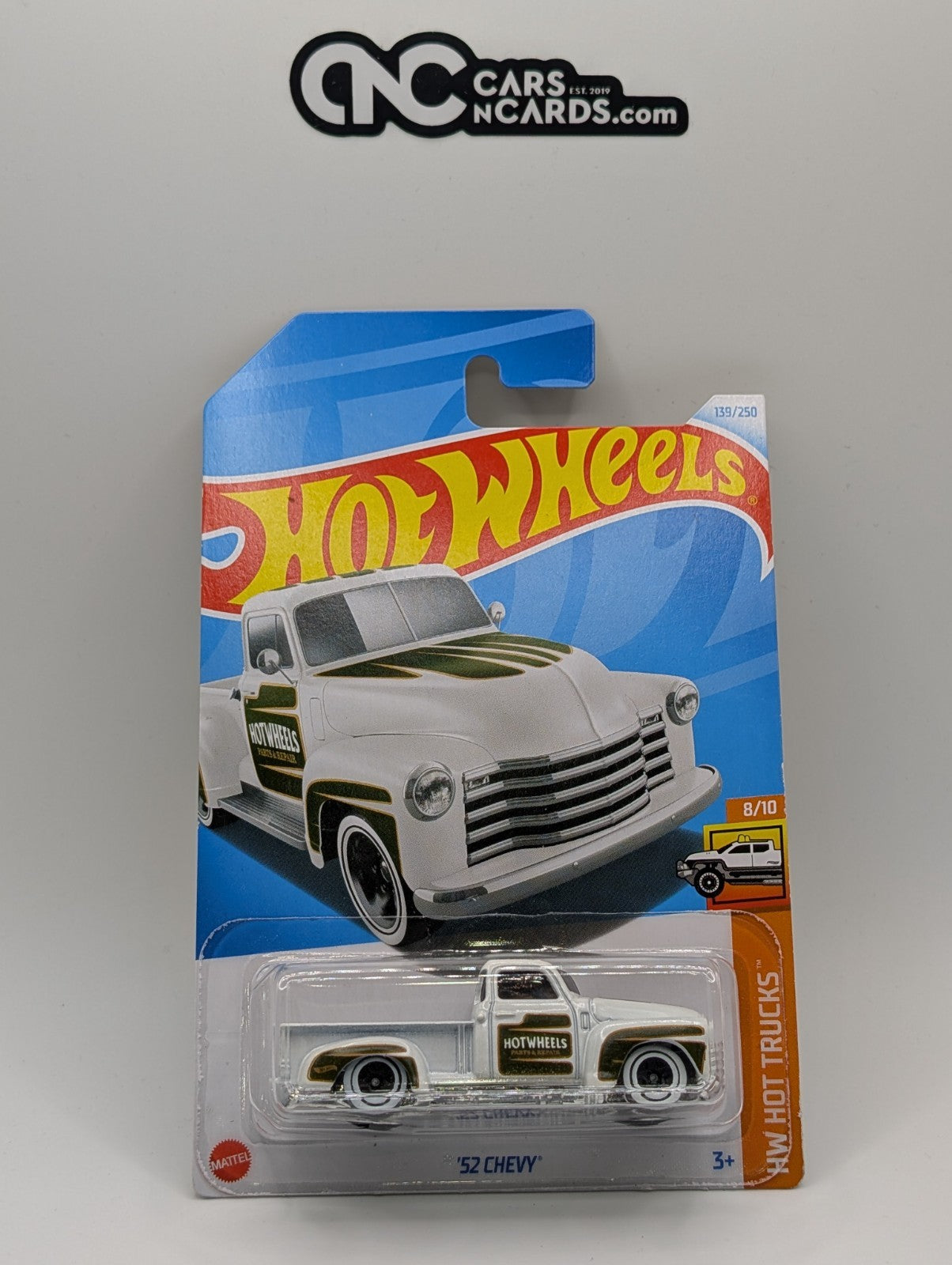 Hot Wheels HW Hot Trucks 8/10 '52 Chevy White 139/250 (Soft Corners)