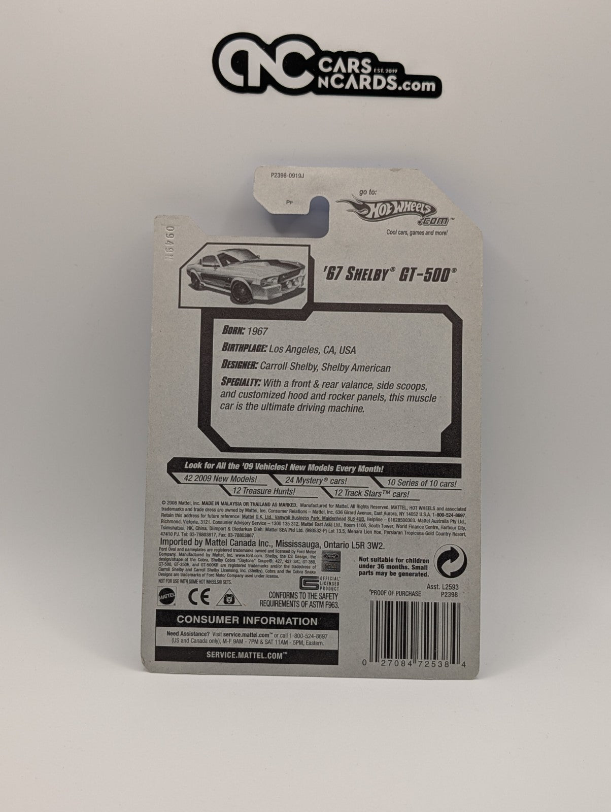 2009 Hot Wheels Muscle Mania 2/10 '67 Shelby GT-500 78/190 (Soft Corners)