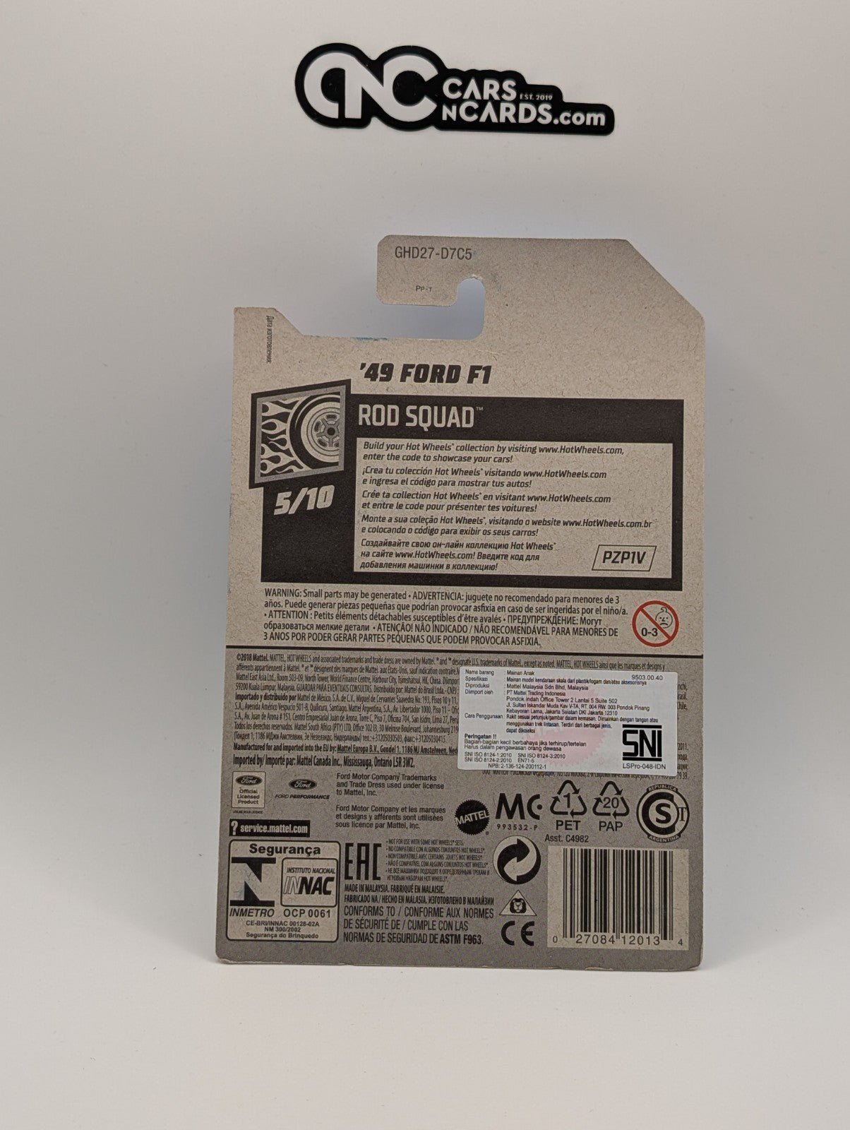 Hot Wheels Rod Squad 5/10 '49 Ford F1 Green 120/250 (Card Damage)