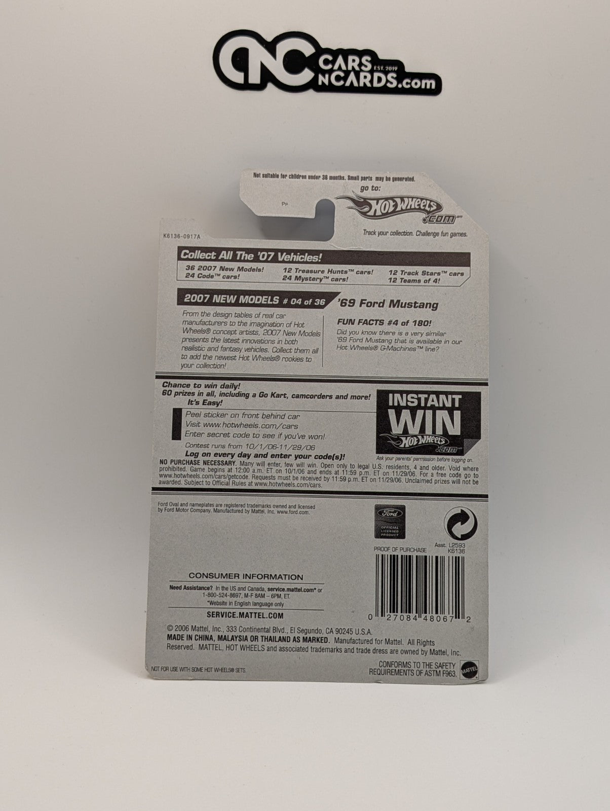 2007 Hot Wheels New Models 4/36 '69 Ford Mustang (Soft Corners)