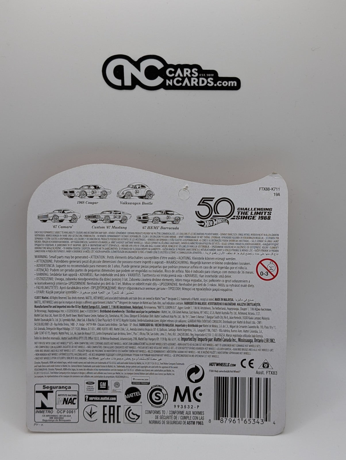 2018 Hot Wheels Originals Red Lines 5/5 '67 HEMI Barracuda Green (Card Damage)