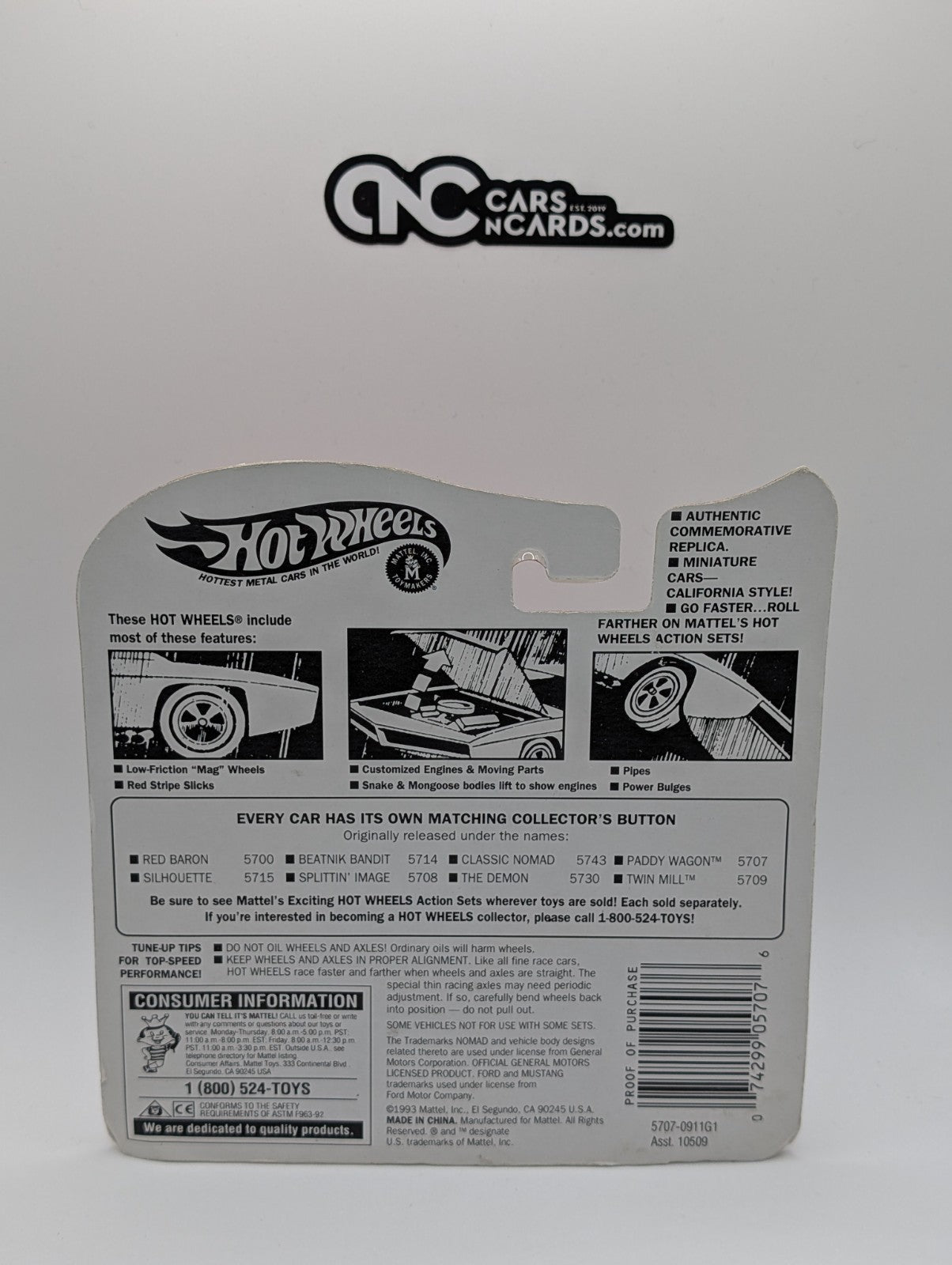 1993 Hot Wheels Vintage Series Paddy Wagon 5707 (Card Damage)