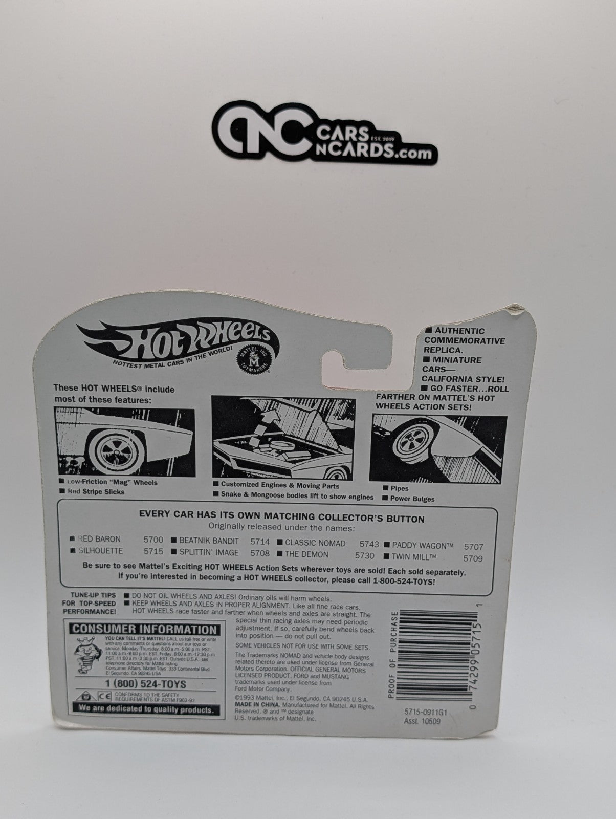 1993 Hot Wheels Vintage Series Silhouette 5715 (Card Damage)