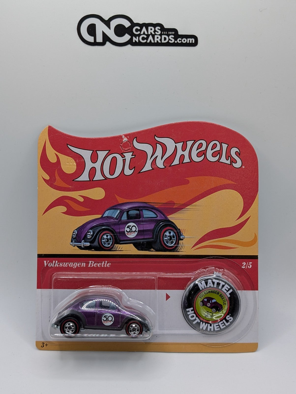2018 Hot Wheels Originals Red Lines 2/5 Volkswagen Beetle Purple (Card Damage)
