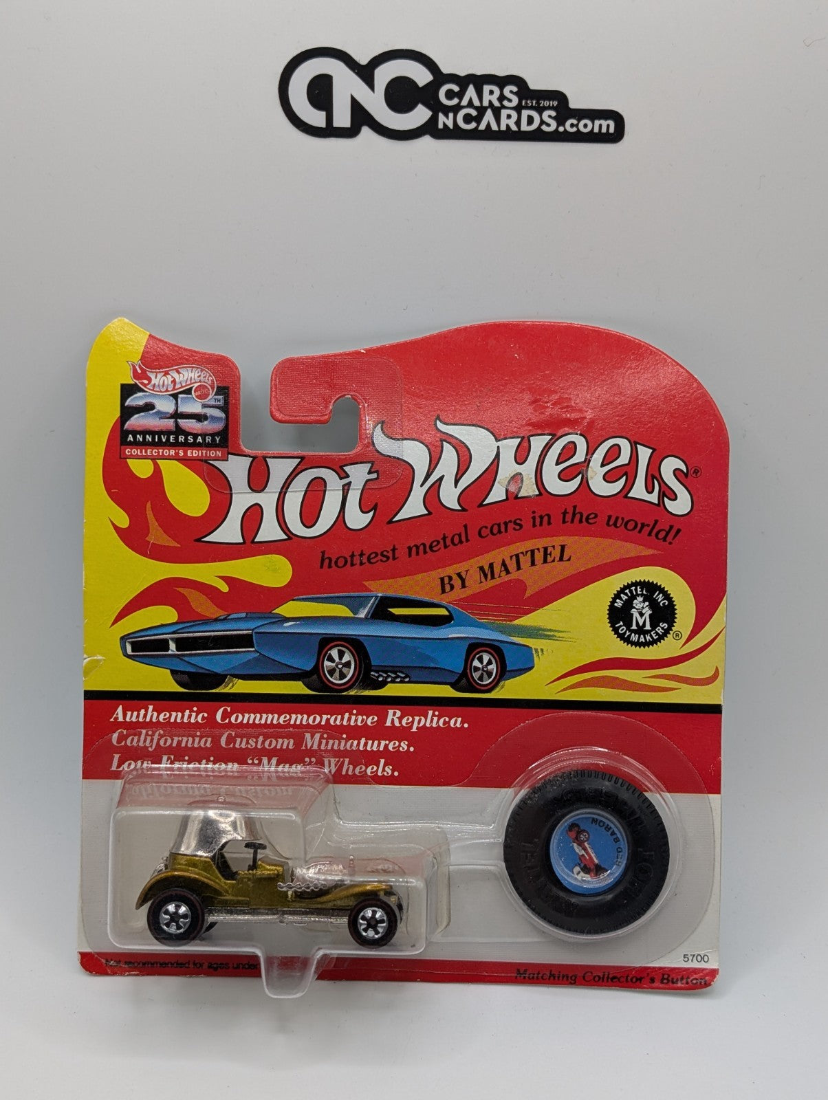 1993 Hot Wheels 25th Anniversary Series Red Lines Red Baron (Card Damage)