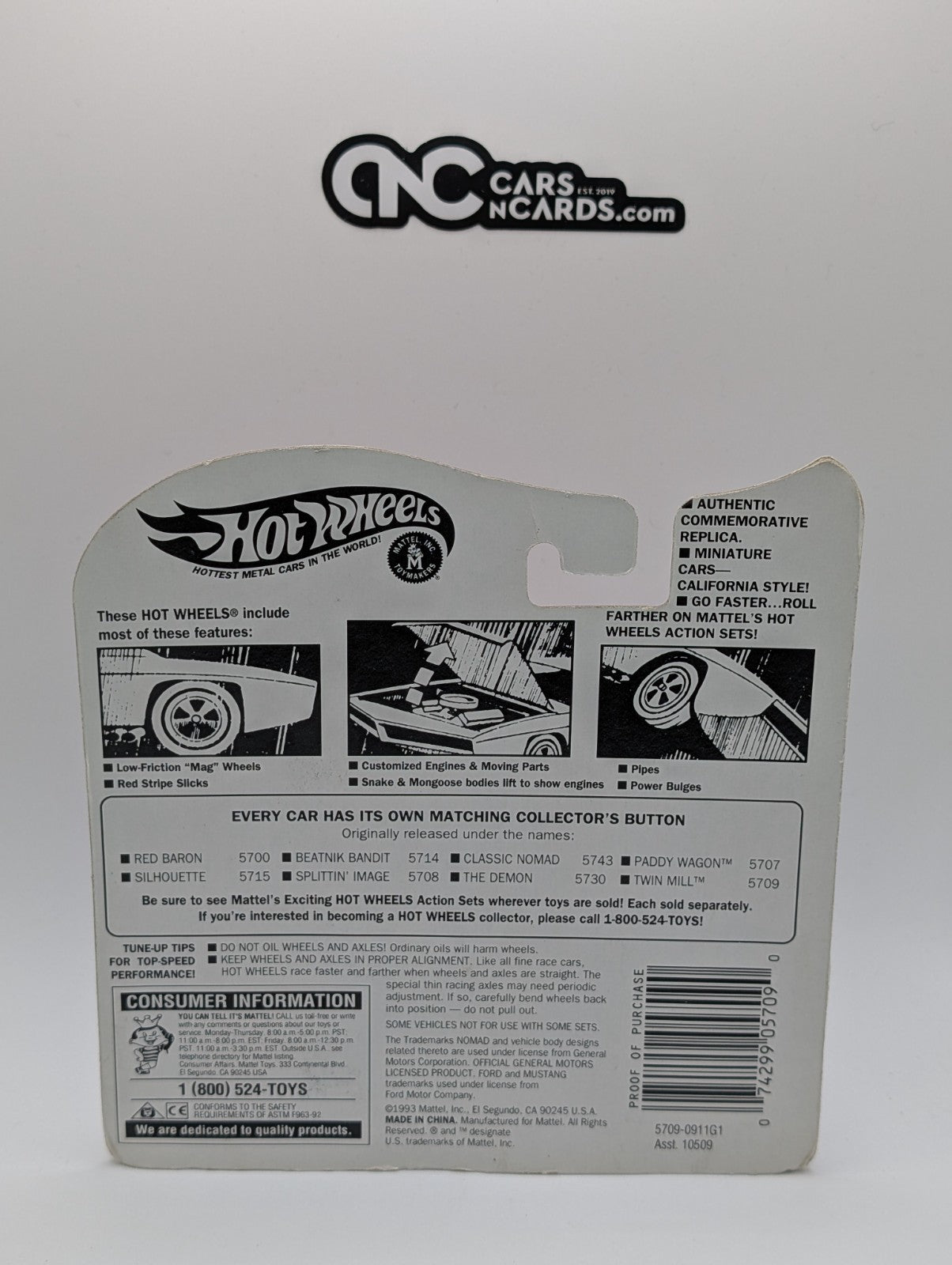 1993 Hot Wheels Vintage Series Twin Mill Purple 5709 (Card Damage)