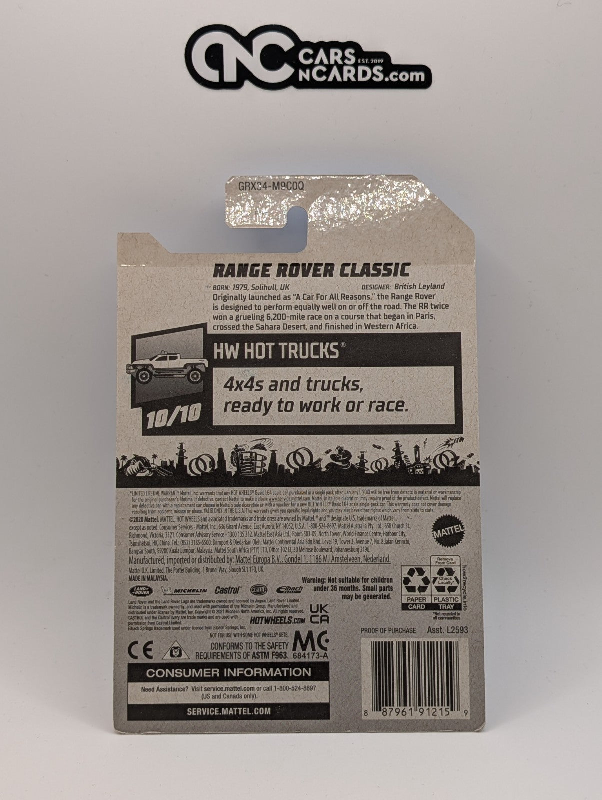 2021 Hot Wheels Factory Sealed Ranger Rover Classic Red 245/250 (Hook Crease)