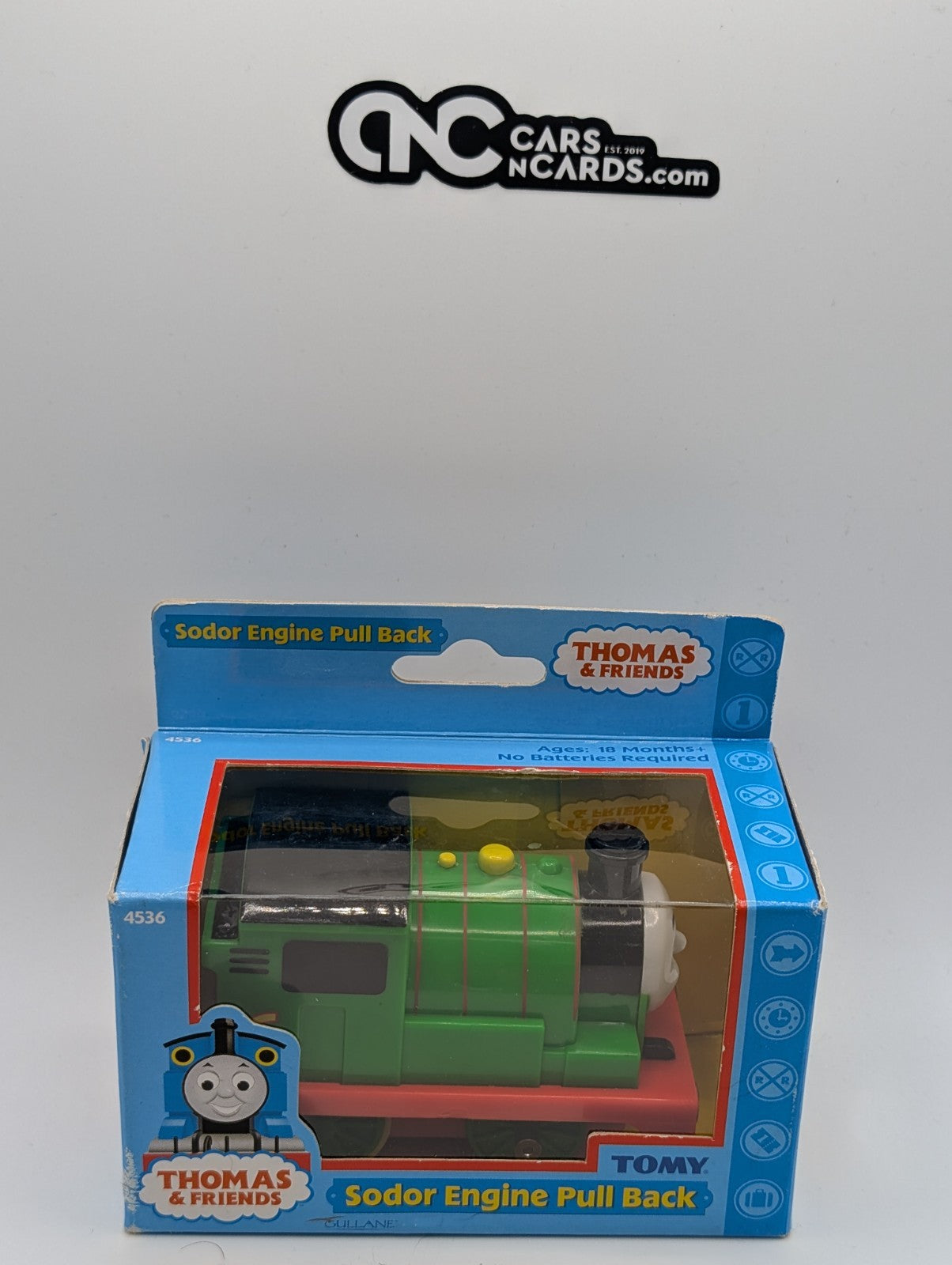 2002 TOMY Thomas & Friends Sodor Engine Pull Back Train Percy