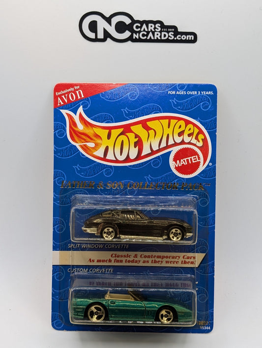Hot Wheels Father & Son 2 Pack Custom & Split Window Corvette (Cracked Blister)
