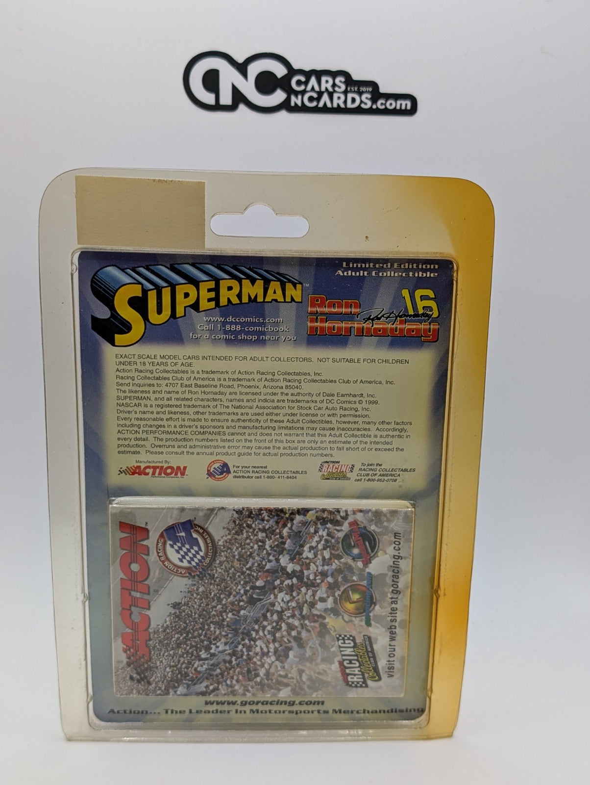 1999 Action Racing 1/64 Ron Hornaday Superman Pace Truck (Card Damage)