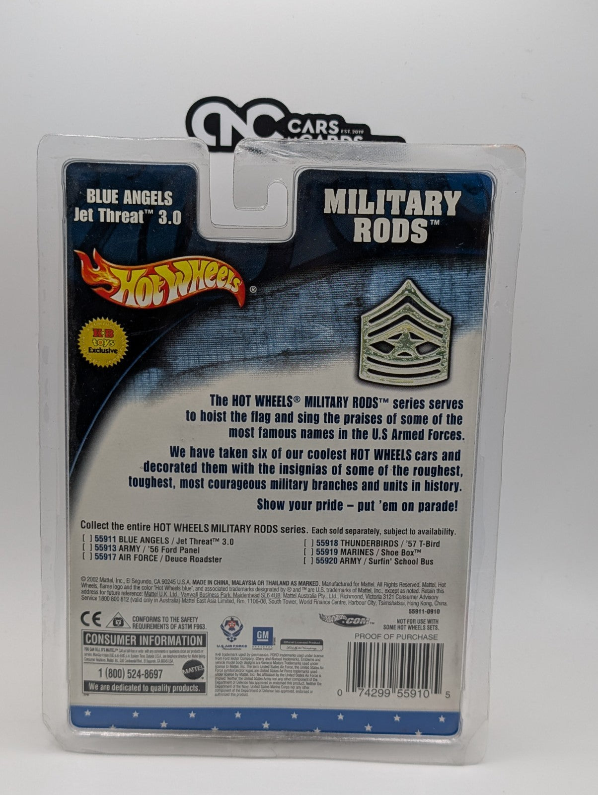Hot Wheels Military Rods US Navy Blue Angels Jet Threat 3.0 (Cracked Blister)