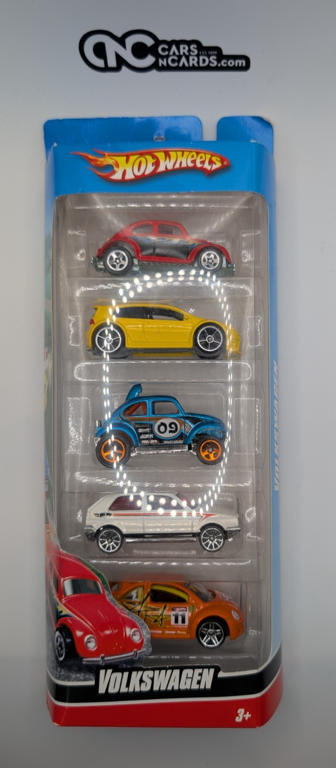 2009 Hot Wheels 5 Pack Volkswagen Beetle/Golf/GTI/Baja (Card Damage)