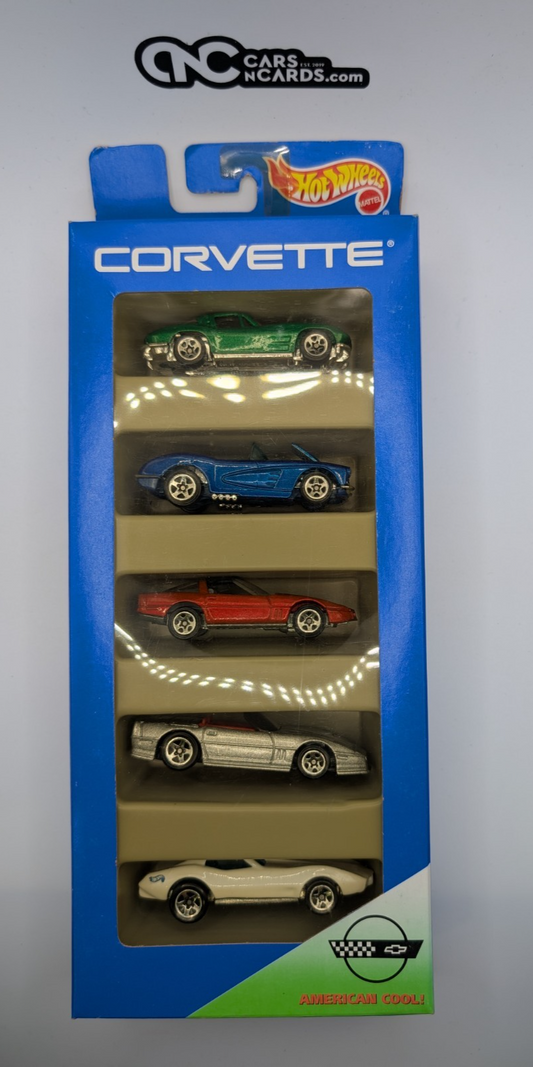 1996 Hot Wheels 5 Pack Corvette '63/'58/'80s/Stringray/Custom (Yellow Blister)