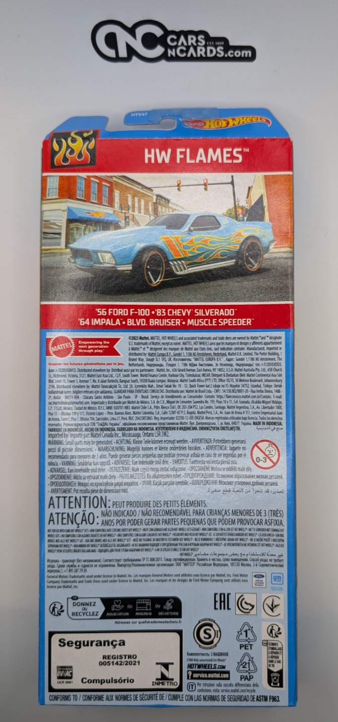 2024 Hot Wheels 5 Pack Flames Impala/Ford F-100/'83 Silverado (Soft Corners)