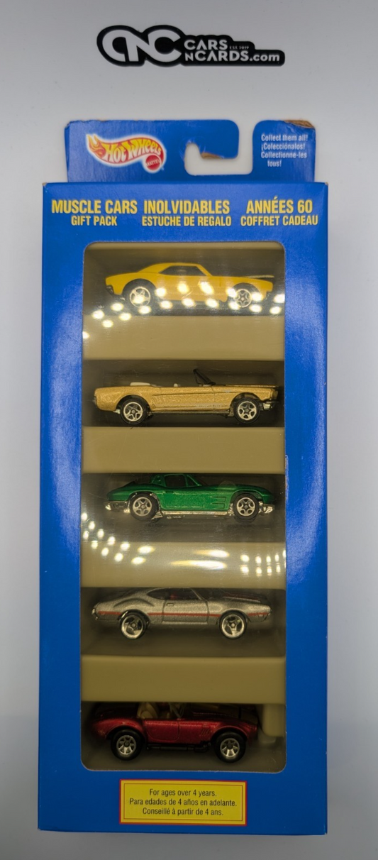 1996 Hot Wheels 5 Pack 60's Muscle Cars Camaro/Mustang/Corvette (Yellow Blister)