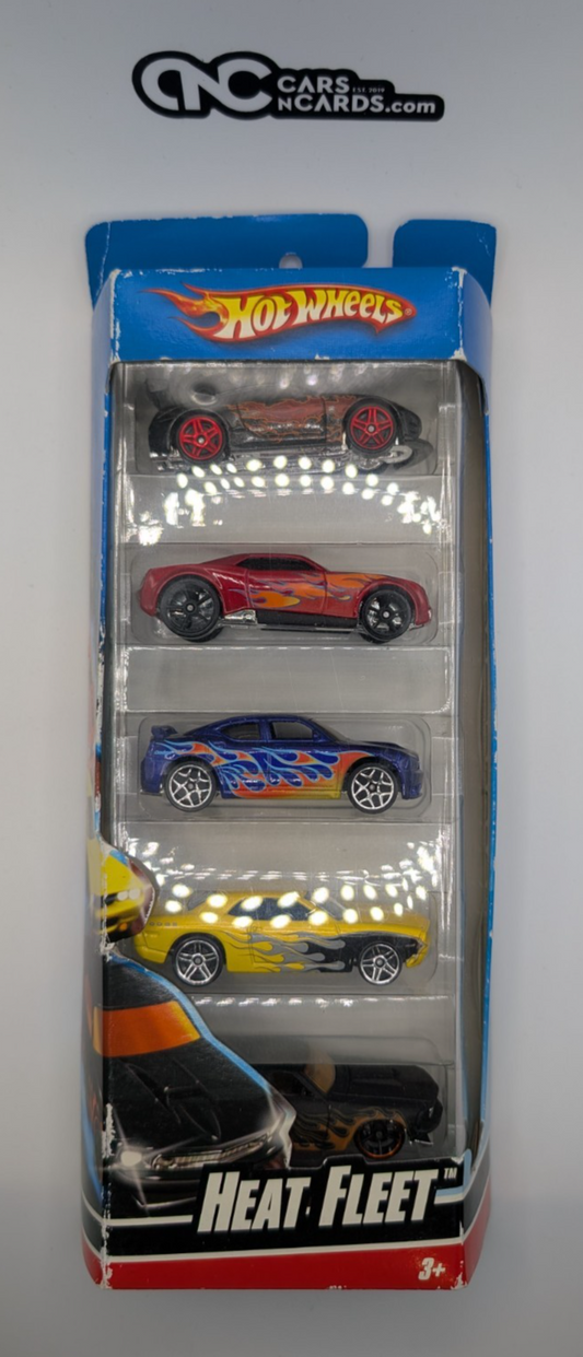 2008  Hot Wheels 5 Pack Heat Fleet 350Z/Charger/'69 Mustang (Card Damage)