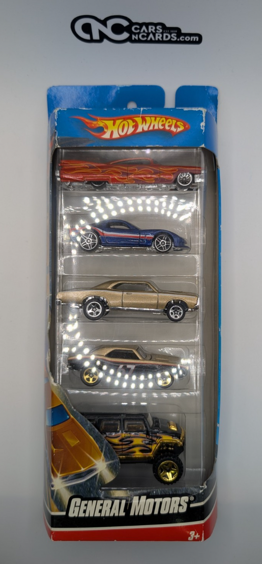2008 Hot Wheels 5 Pack General Motors Cadillac/Corvette/GTO/Camaro (Card Damage)