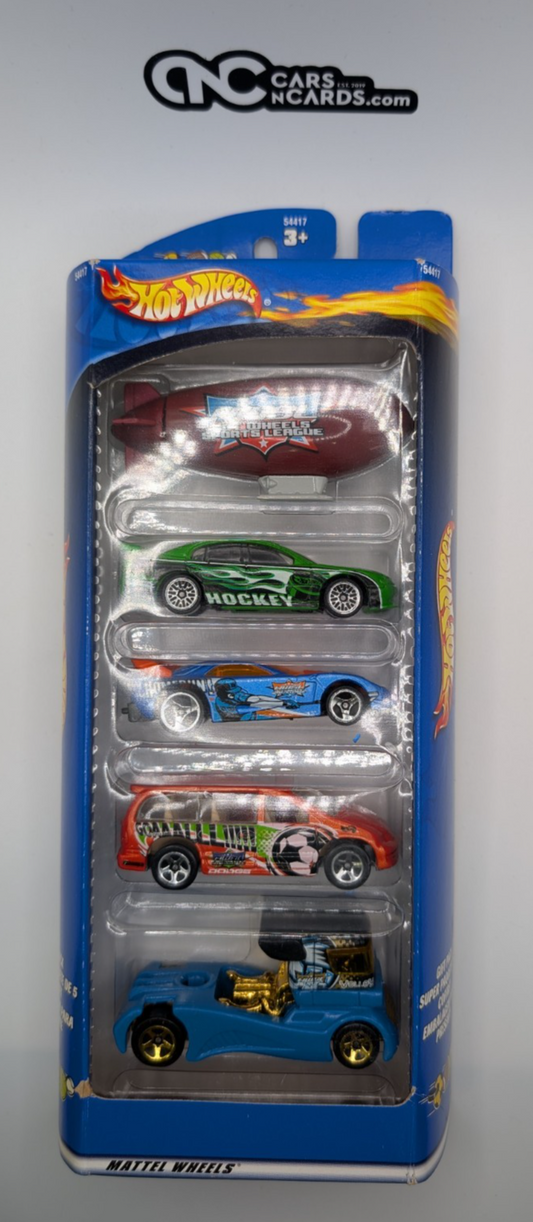 2002 Hot Wheels 5 Pack Sports Blimp/Holden SS/Dodge Caravan (Card Damage)
