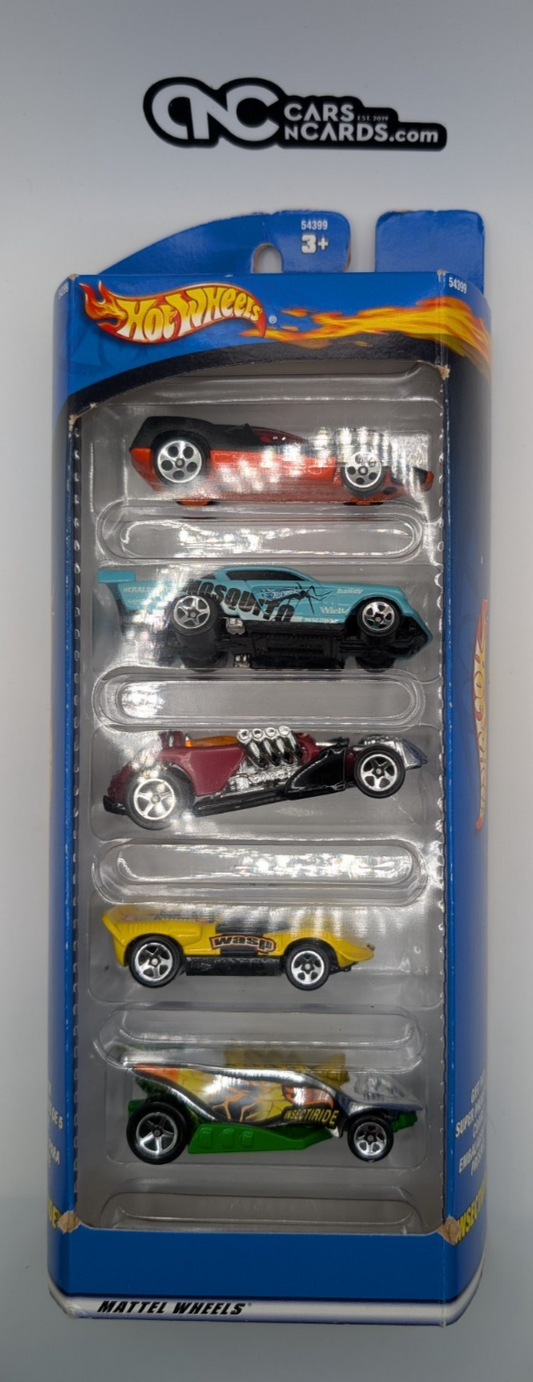 2002 Hot Wheels 5 Pack Insectiride Speed Machine/At-A-Tude (Card Damage)