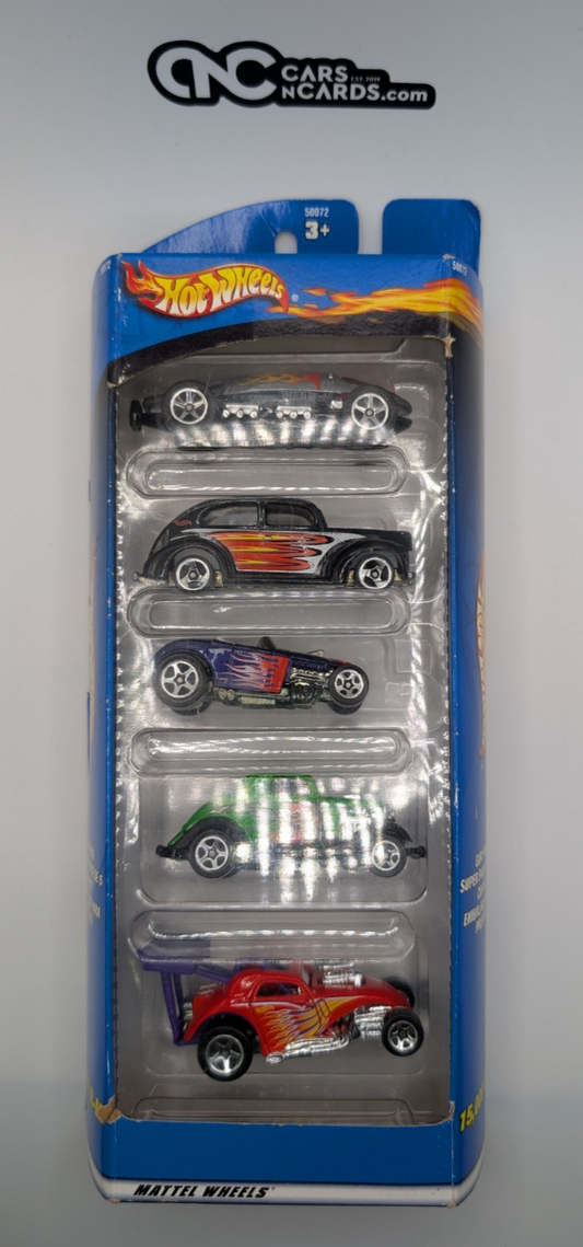 Hot Wheels 5 Pack Hot Rods Fat Fendered '40/Roadster/Fiat 500C (Card Damage)