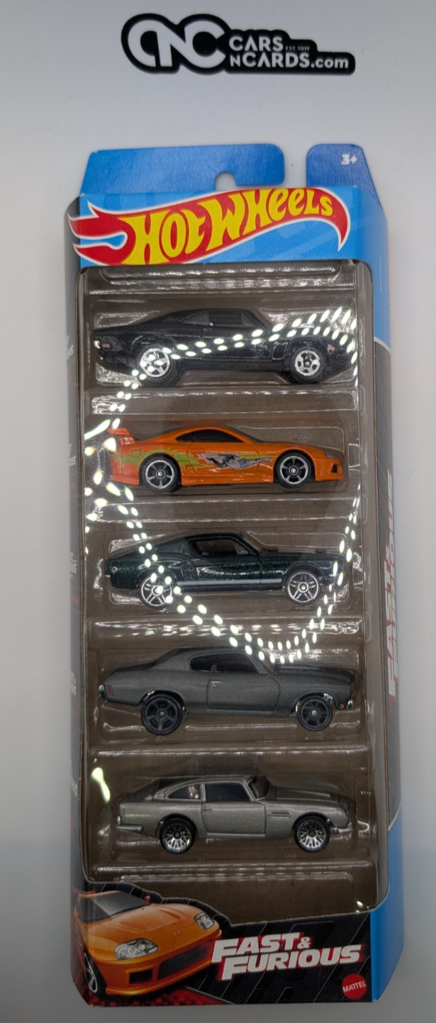 2023 Hot Wheels 5 Pack Fast & Furious Charger/Supra/Chevelle (Soft Corners)
