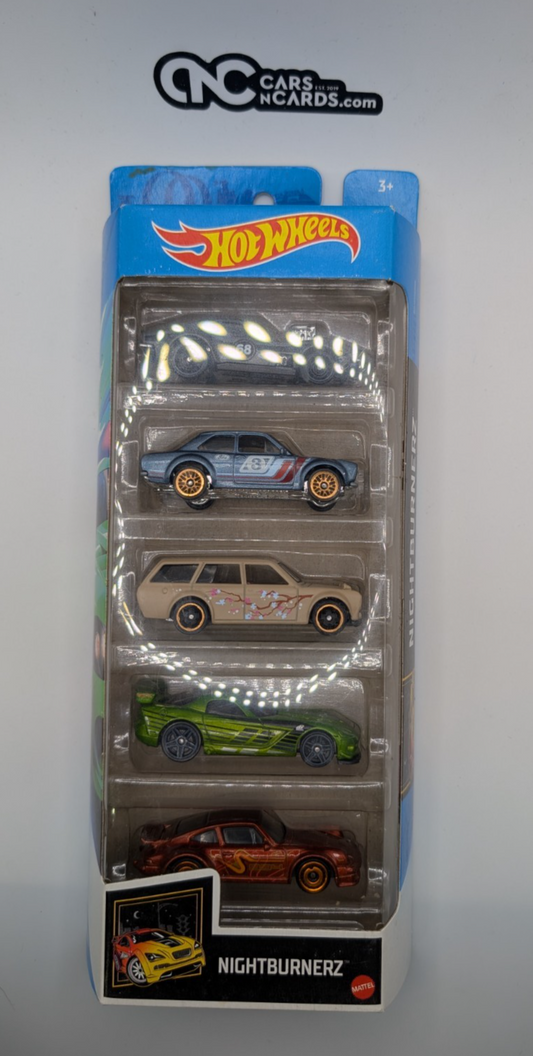 2021 Hot Wheels 5 Pack Nightburnerz Corvette/Datsun/Porsche/Viper (Soft Corners)