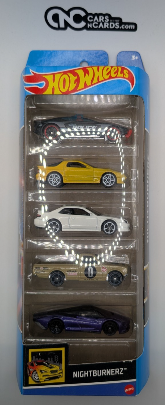 2022 Hot Wheels 5 Pack Nightburnerz RX-7/Prelude/Datsun 620 (Soft Corners)