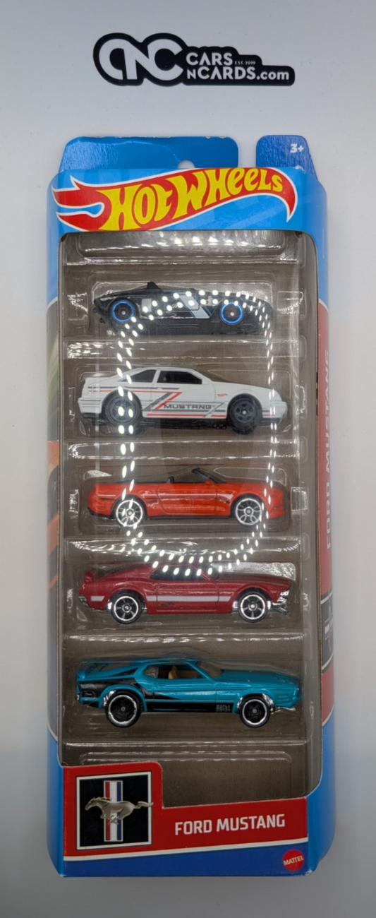 2022 Hot Wheels 5 Pack Ford Mustang '62/'92/2015 GT/'69 Boss/'71 (Card Damage)