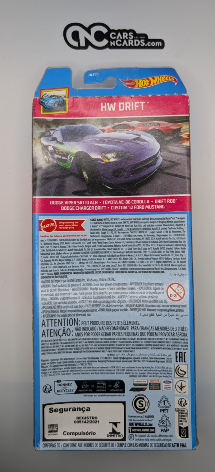 2023 Hot Wheels 5 Pack Drift Viper/AE-86 Corolla/Charger/Mustang (Soft Corners)