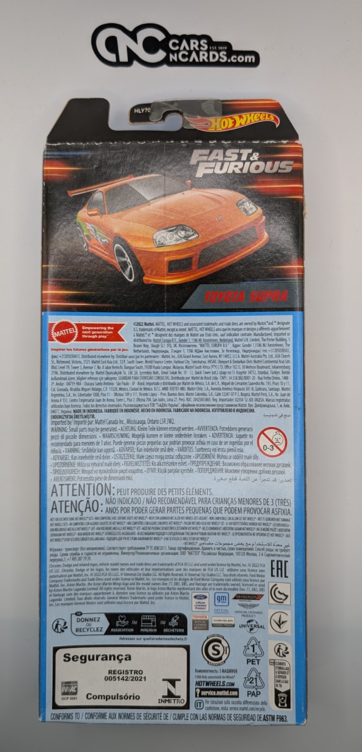 2023 Hot Wheels 5 Pack Fast & Furious Charger/Supra/Chevelle (Card Damage)