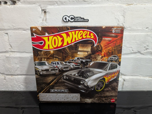 Hot Wheels Multipack ZAMAC Chevy/BMW/Dodge/Datsun/Ford 6 Pack (Soft Corners)