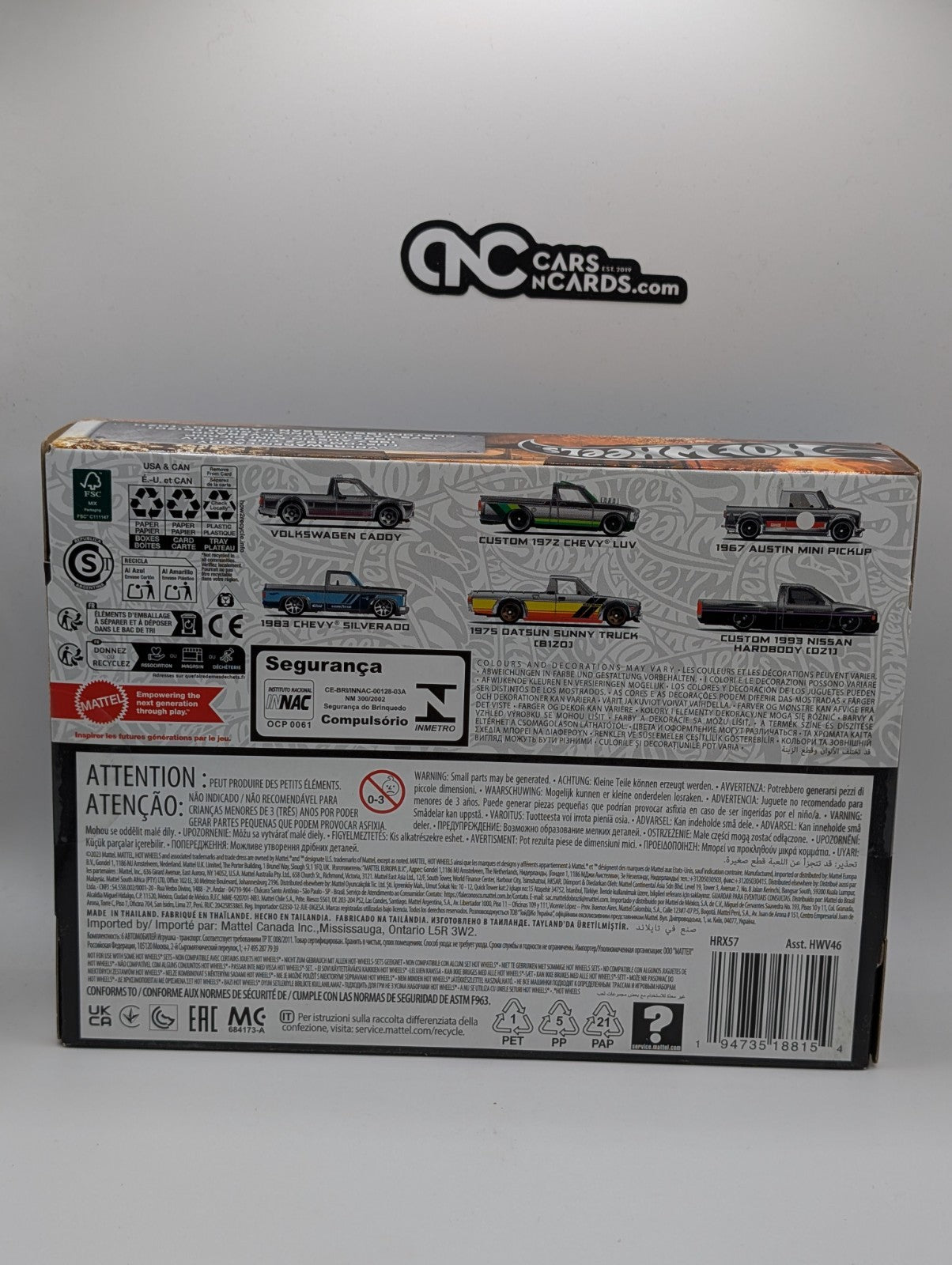 2024 Hot Wheels Multipack ZAMAC Caddy/LUV/Mini/'83 Silverado/B120 6 Pack HRX57