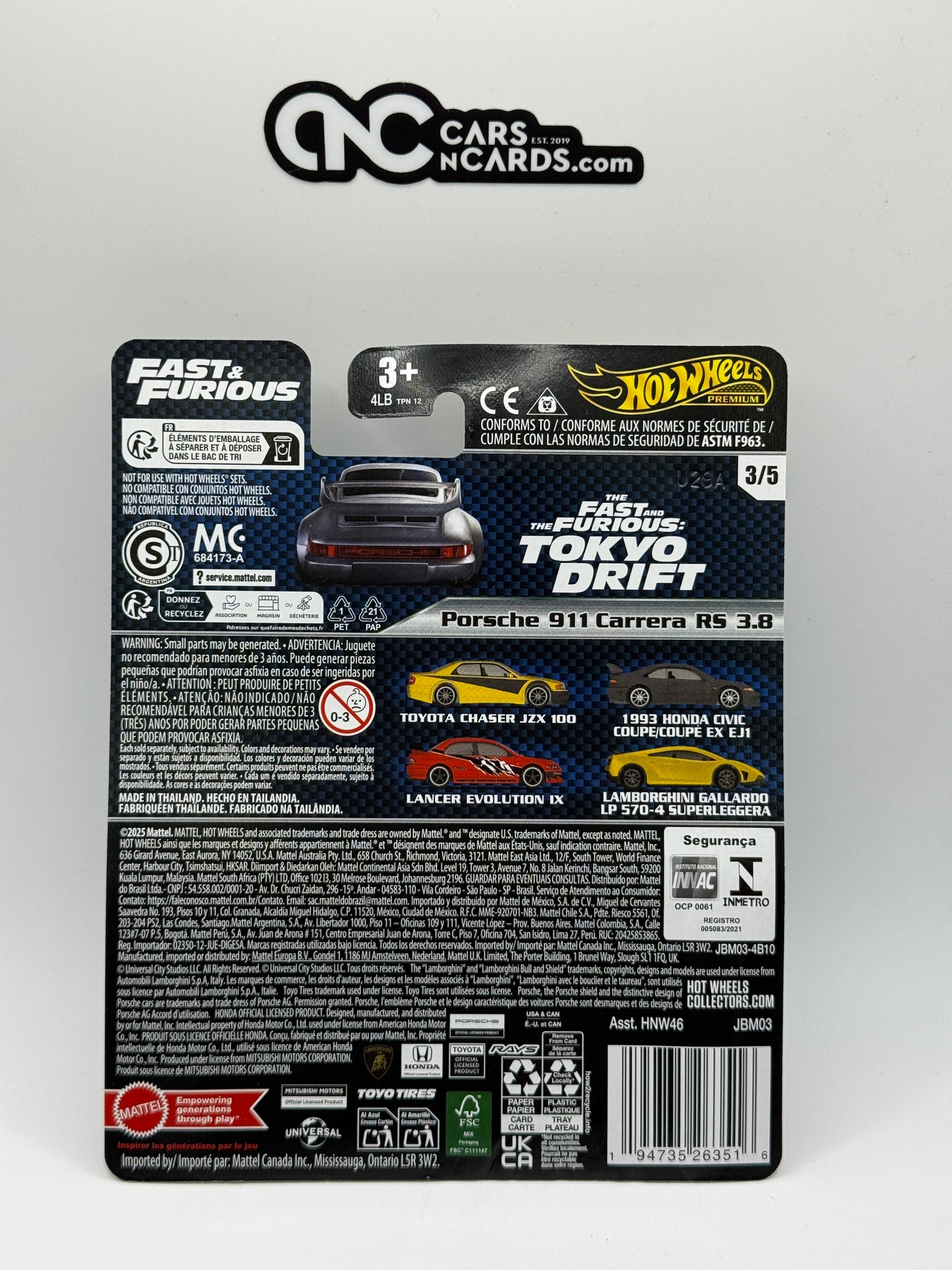 2025 Hot Wheels Premium Fast & Furious Porsche 911 Carrera RS 3.8