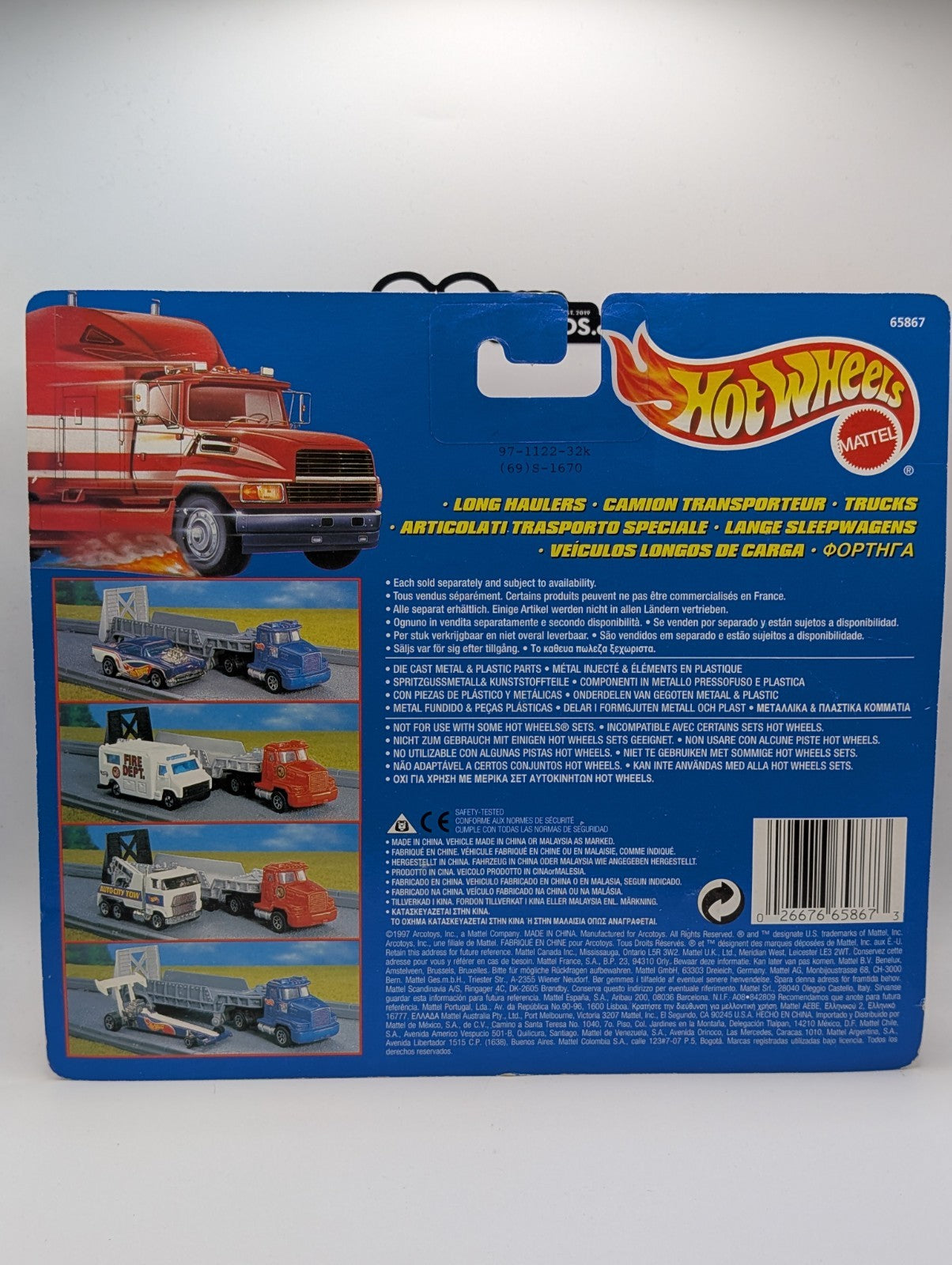1998 Hot Wheels Long Haulers Ambulance Fire Dept. (Damaged)