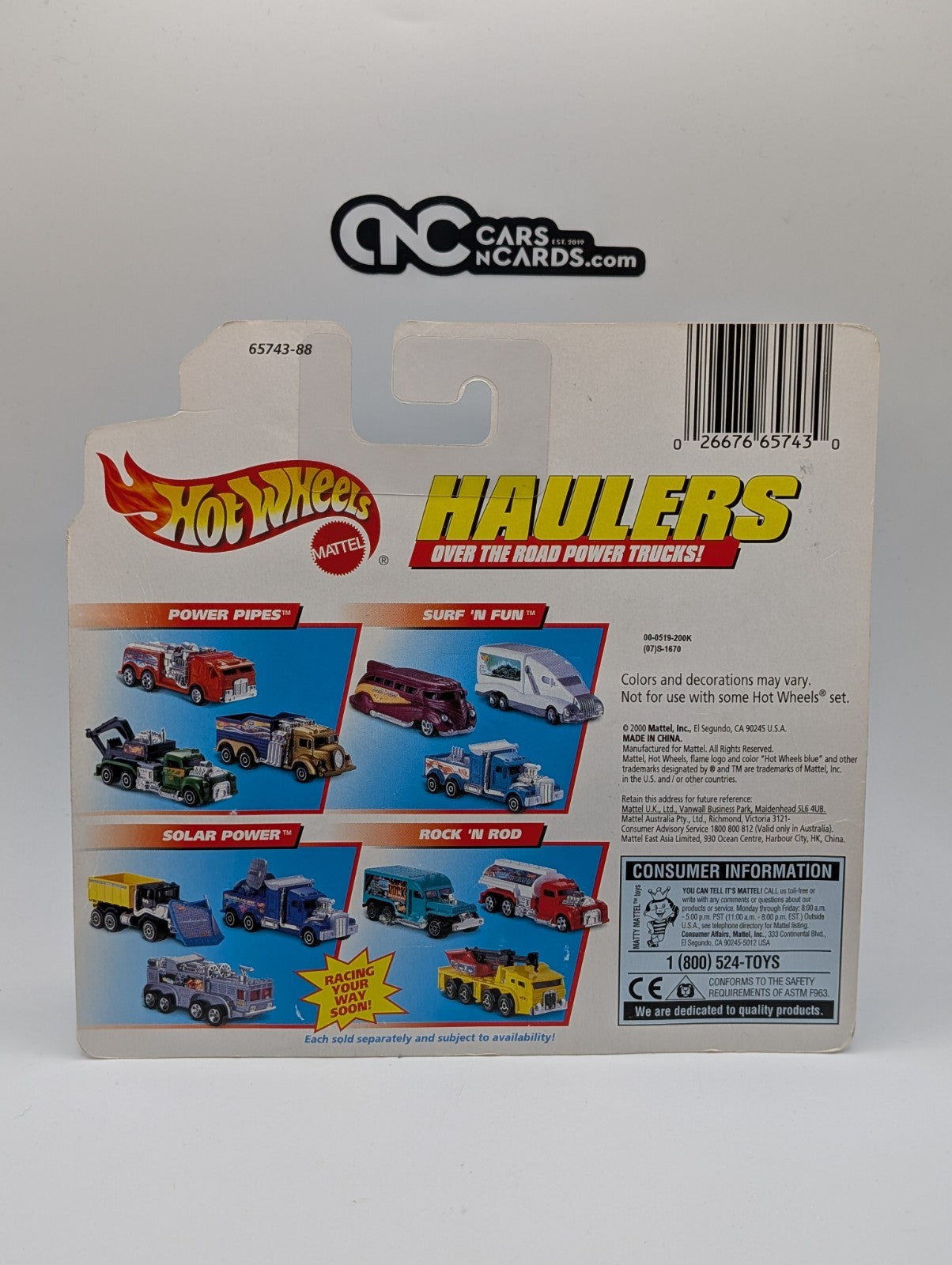2000 Hot Wheels Haulers Rock 'N Rod Hot Rod Wagon (Card Damage)