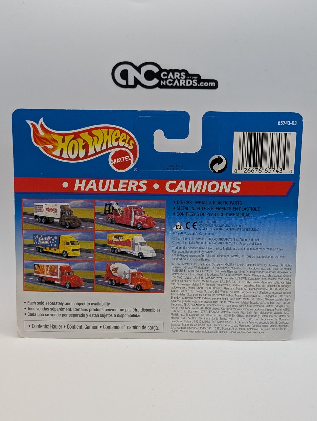 1998 Hot Wheels Haulers HW Cement Truck Orange (Card Damage)