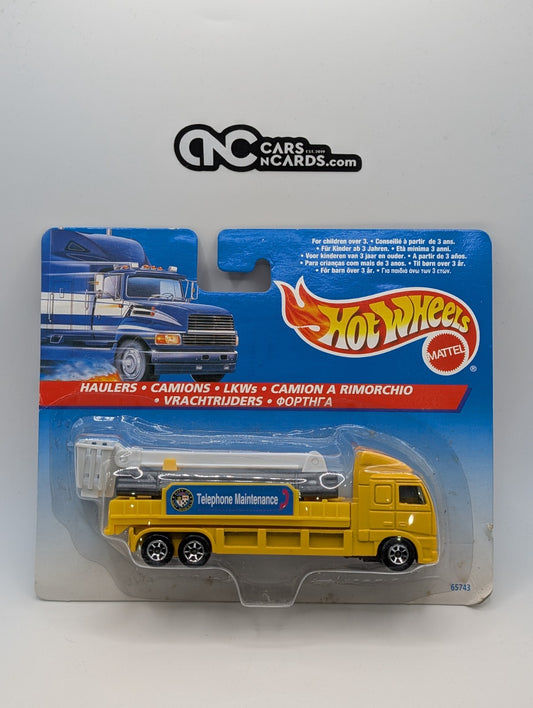 1997 Hot Wheels Haulers Boom Truck Telephone Maintenance (Damaged)