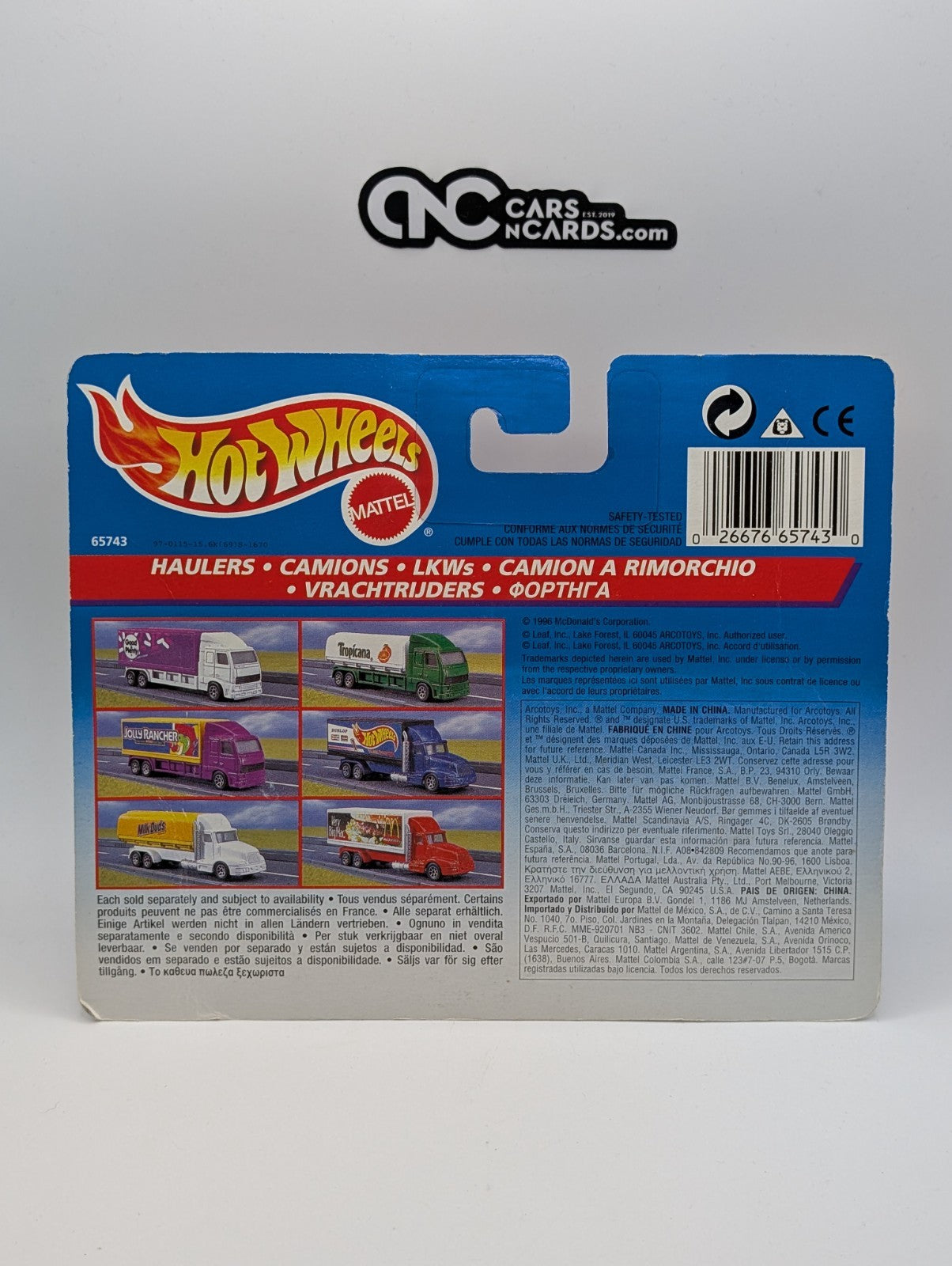 1997 Hot Wheels Haulers Cabover Box Truck Good & Plenty (Soft Corners)