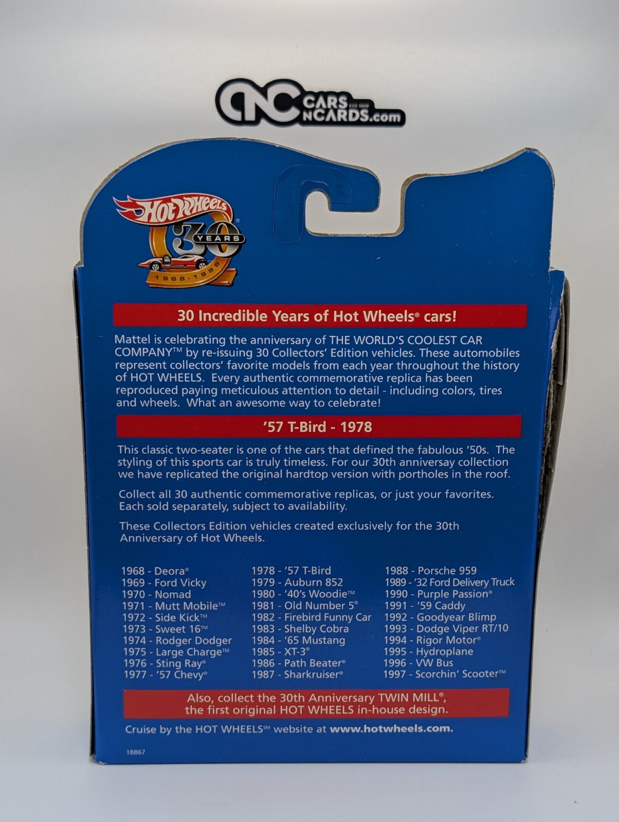 1998 Hot Wheels 30th Anniversary 1978 Replica '57 T-Bird (Damaged Box)