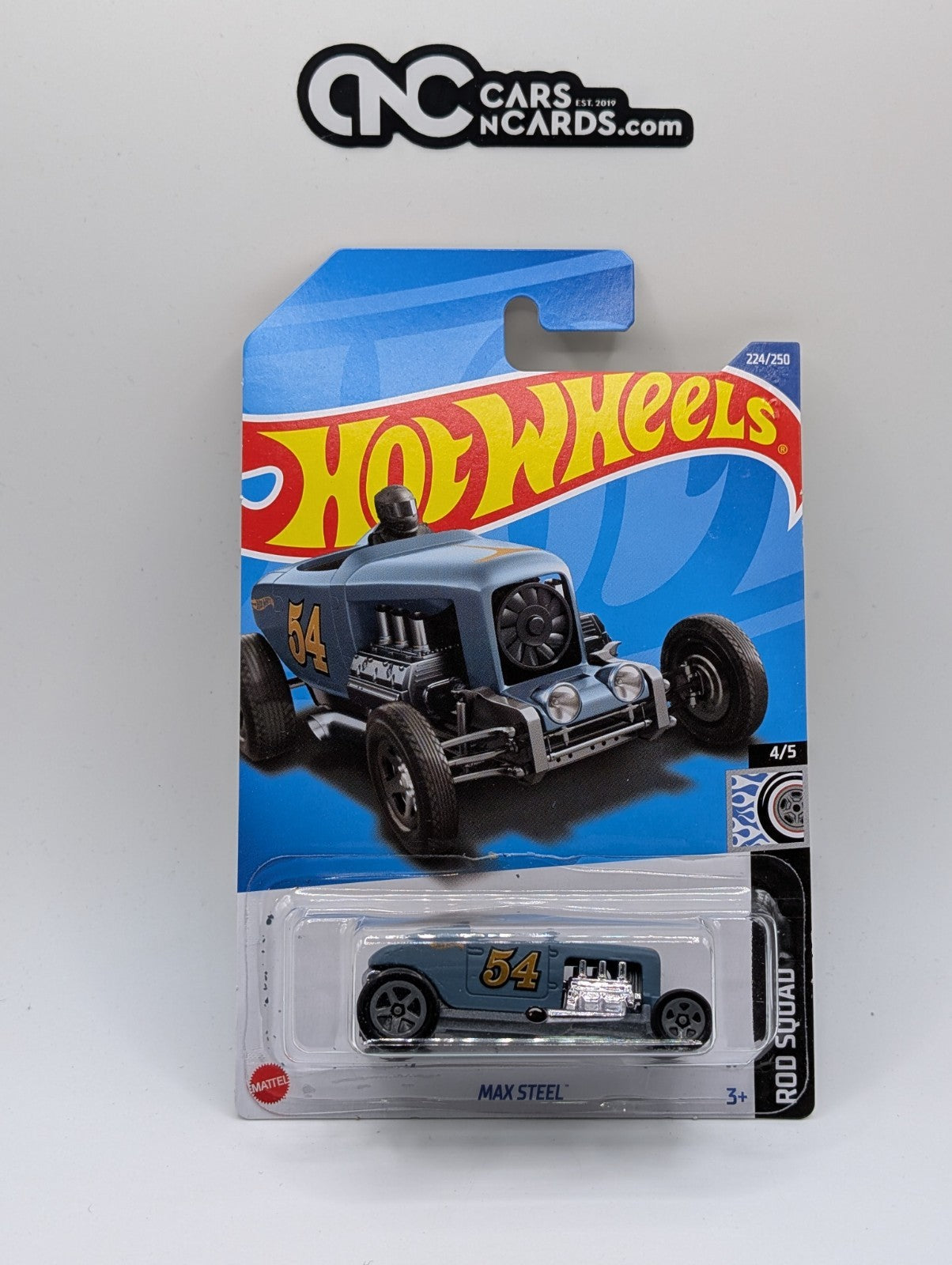 2022 Hot Wheels Rod Squad 4/5 Max Steel Blue 224/250 (Soft Corners)